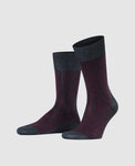 FALKE Oxford Stripe Herren Socken - anthracite mel.