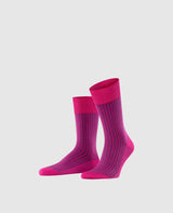 FALKE Oxford Stripe Herren Socken - berry